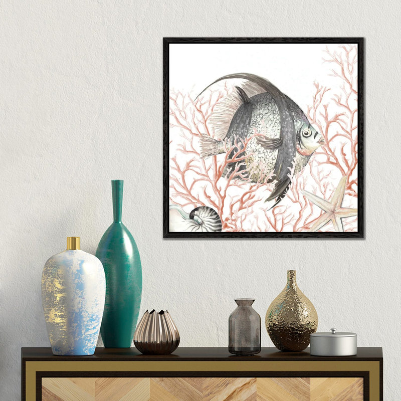 Ocean Fish On Coral by Patricia Pinto - Floater Frame Gallery-Wrapped Canvas Giclée on Canvas