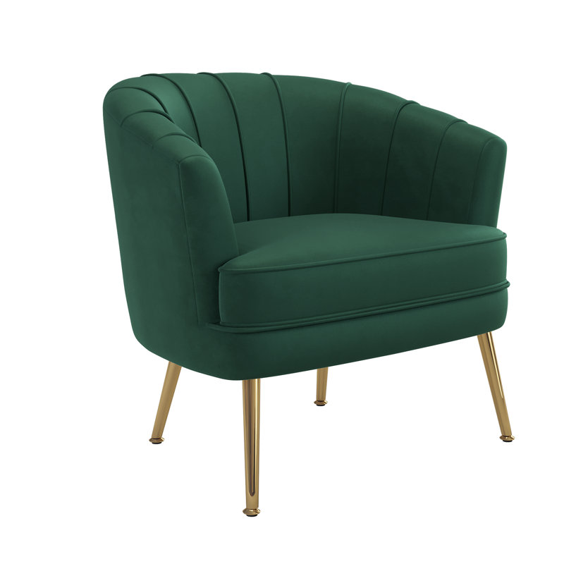 Fauteuil l 27 po Walsall, Velours vert
