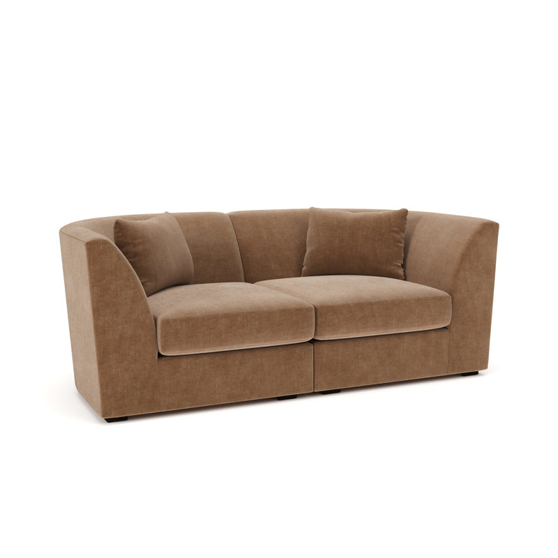 Krista 2-PC Curved Sofa, Andrew Cognac