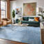 Araceli Machine Washable Stripe Flatweave Performance Blue Area Rug-1431982444