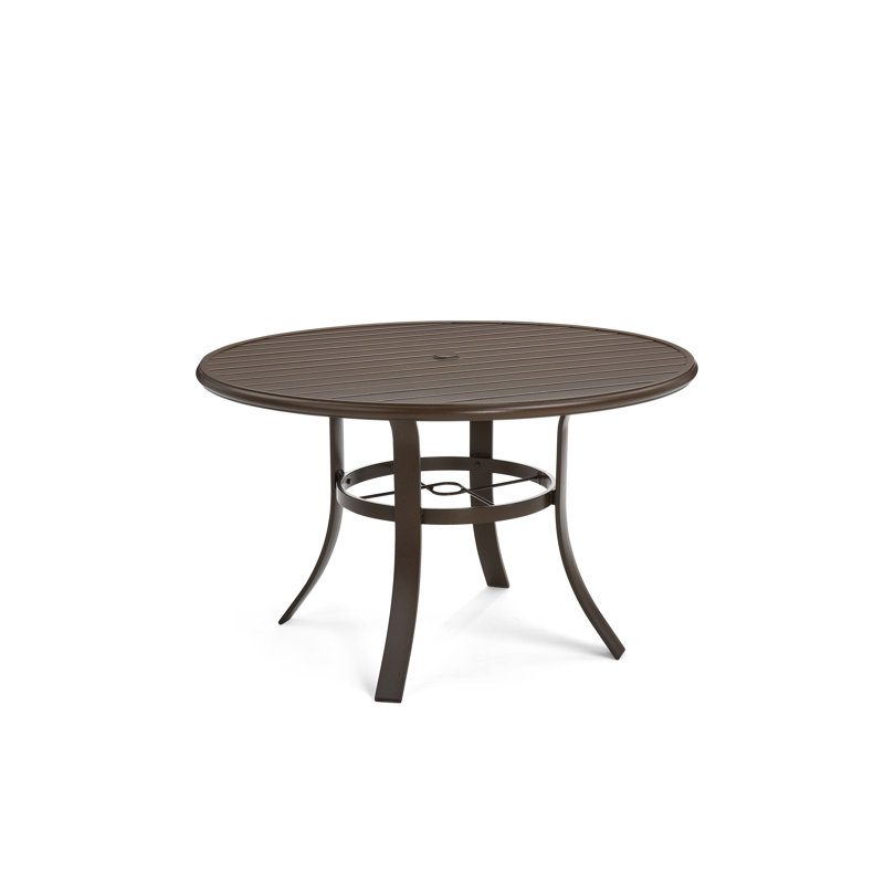 Table de salle à manger en aluminium, Brun, 28.5" H x 48" W x 48" D