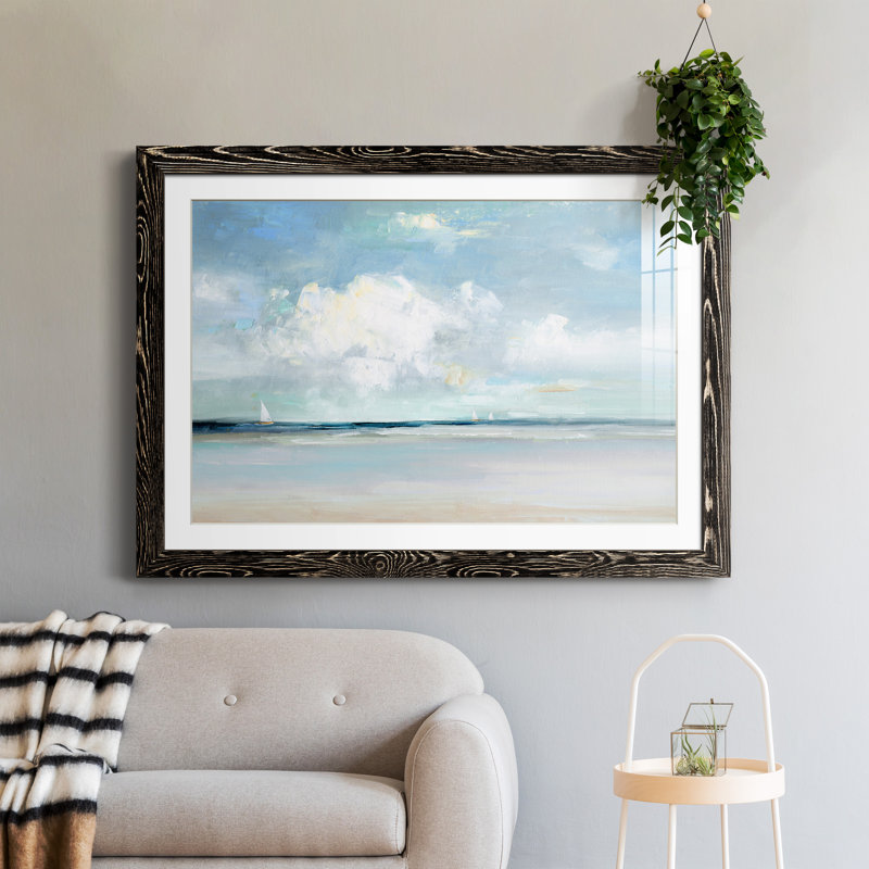 Brise d'été - peinture encadrée, Cadre noir, H 37,5 po x l 27,5 po x P 1,5 po