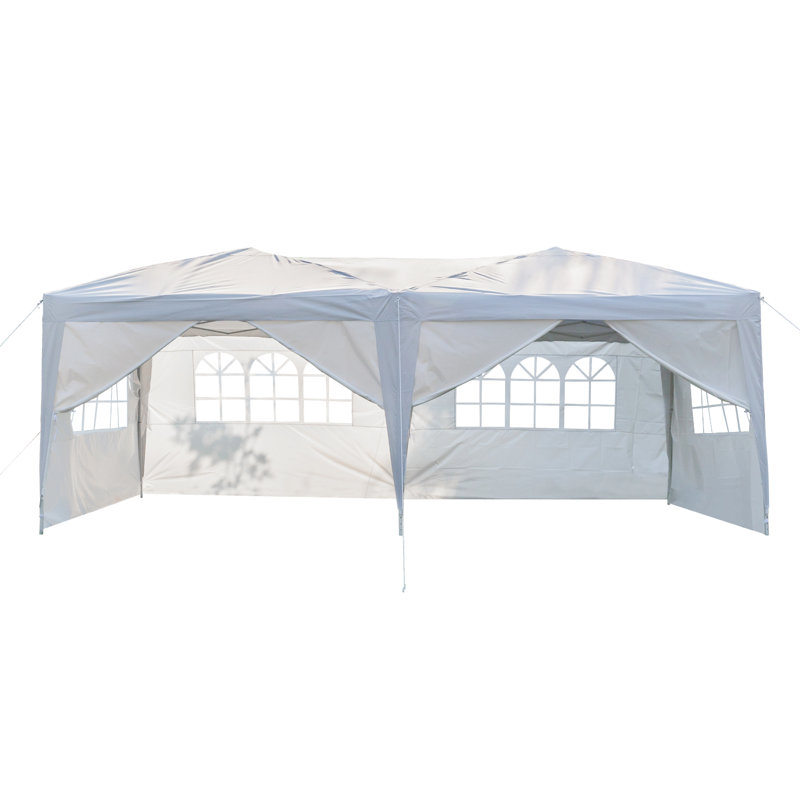Mariage robuste 20 pi. L 10 pi. D Tente de fête escamotable en fer, Blanc