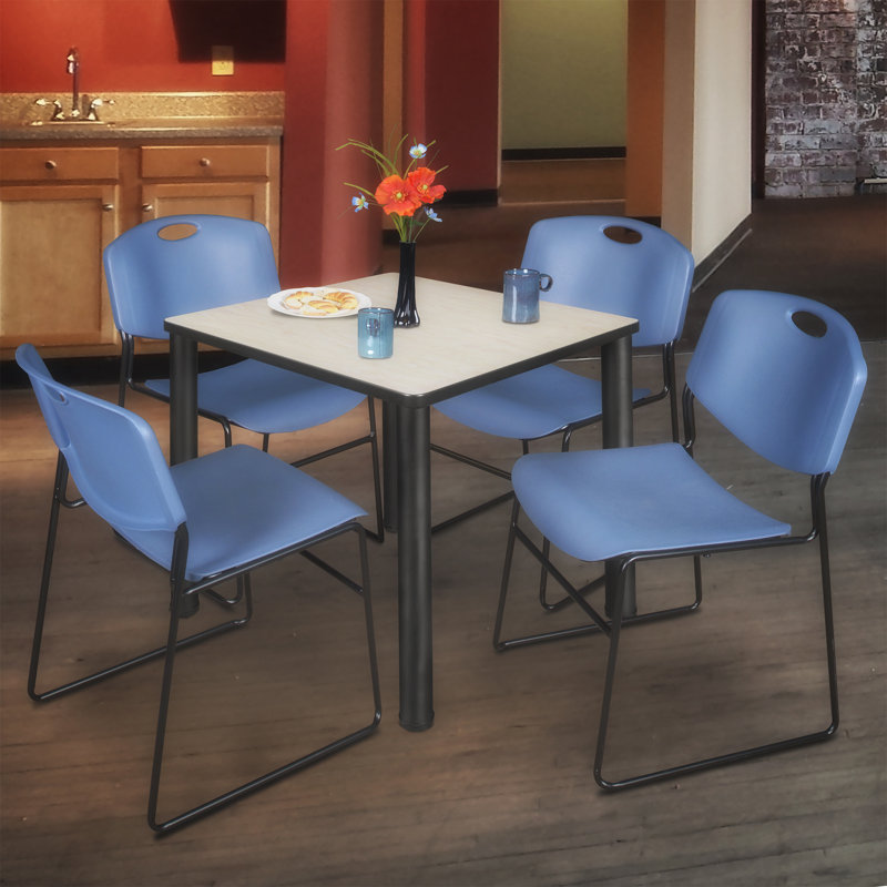 Ensemble de table de salle à manger et de chaises Albaugh, Noir, H 29 po x l 36 po x P 36 po, Érable