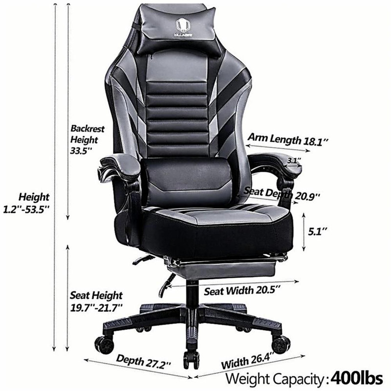 Fauteuil de jeu vidéo ergonomique Vanbow.Seat, Gris