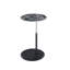 Table de bout réglable en hauteur 15,5 po avec plateau en verre texturé marbre noir Orbit