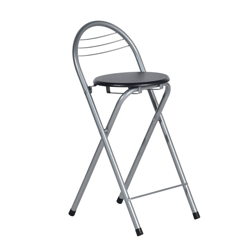 Contesa Counter Stool with Metal Frame, Black, 6