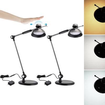 Brayden Studio® Gesture Control Desk Lamp, 3Cct Dimmable Led Task Light For Home Office, Adjustable Metal Swing Arm