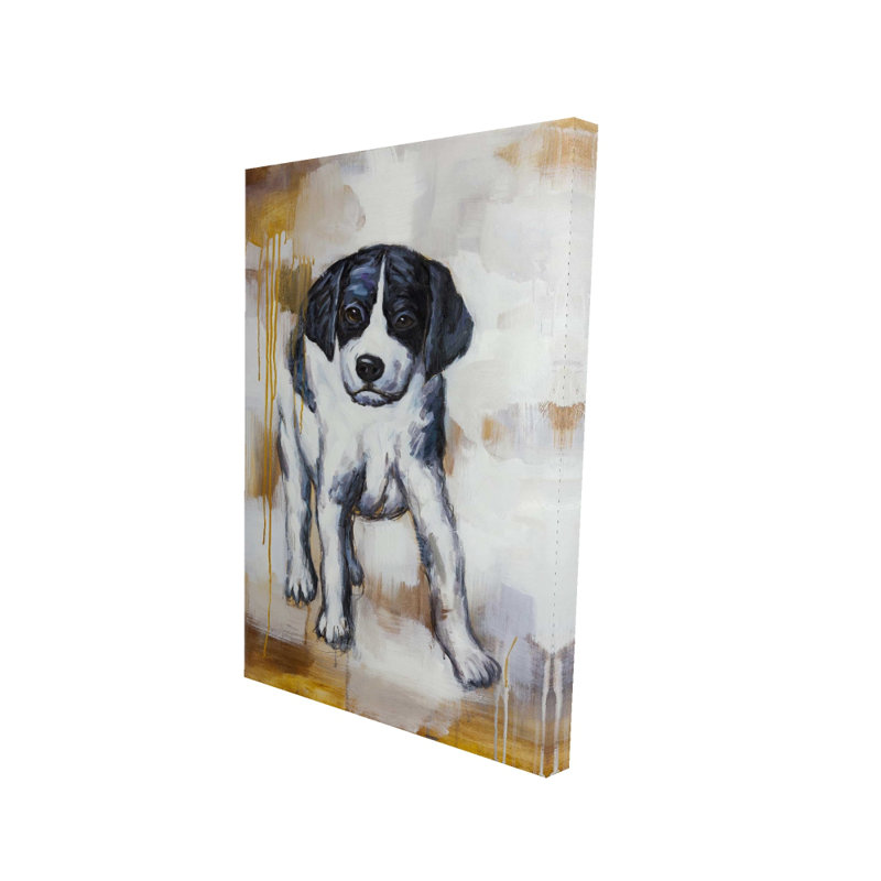 Curieux chiot - toile de bureau brune pour la décoration intérieure