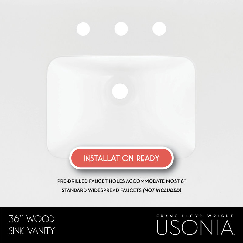 FLW Pregression 36 Wood Sink Vanity, 36