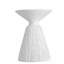 Table d'appoint d'extérieur en marbre blanc texturé MGO
