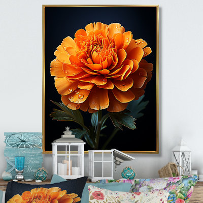 «Gold Marigold Radiant Marigold An», reproduction sur toile florale et botanique