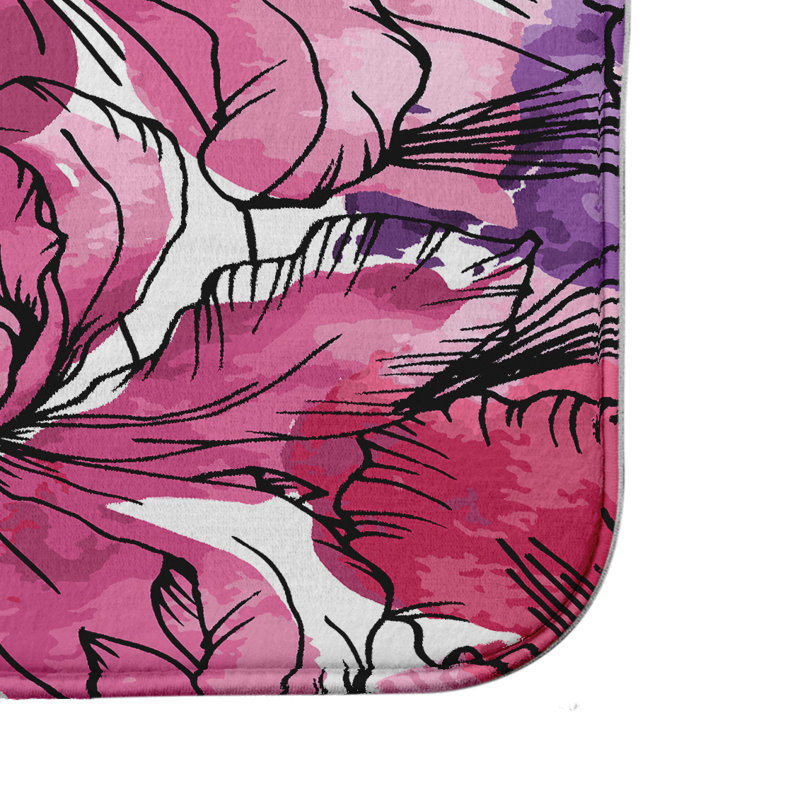 Tapis de bain Hickey, H 18 po x L 30 po, Rose