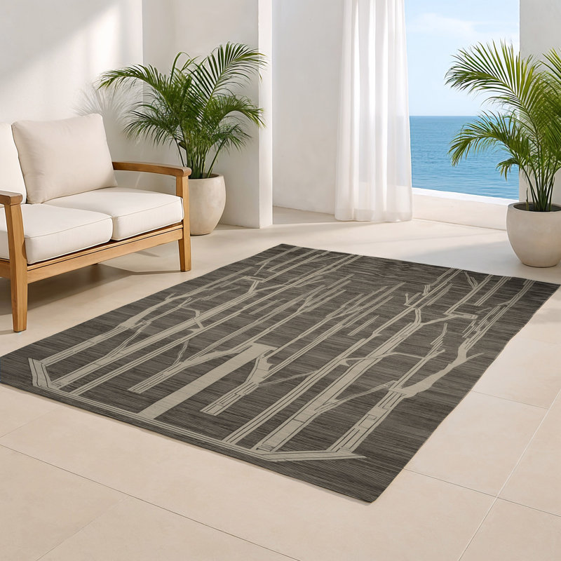 Gray Indoor and Outdoor Area Rug