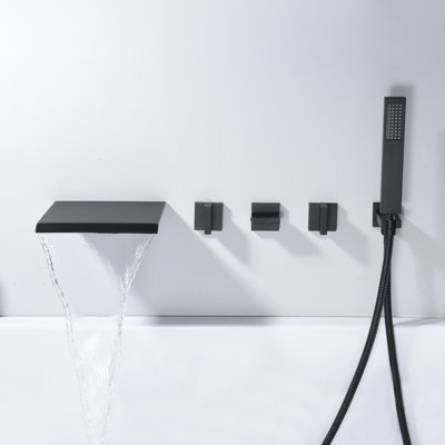 S2129XW-2140-2150 3 Handle Bathroom Waterfall Faucet with Diverter