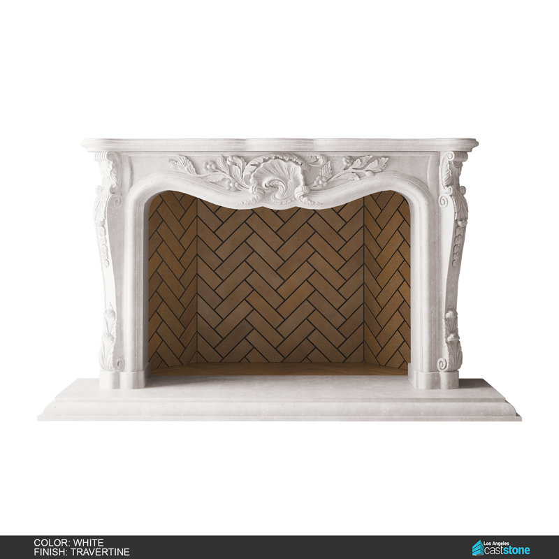 Josephine Fireplace Surround, Travertine/White
