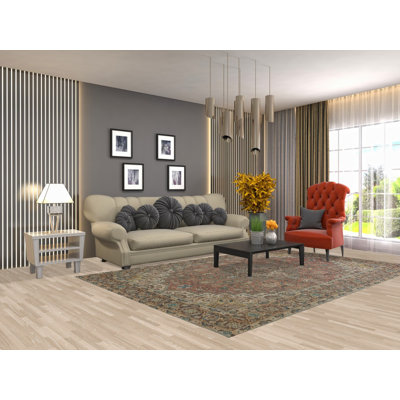 Tapis traditionnel géométrique rose