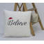 Coussin décoratif 20 "X 20" en mélange de coton blanc Believe