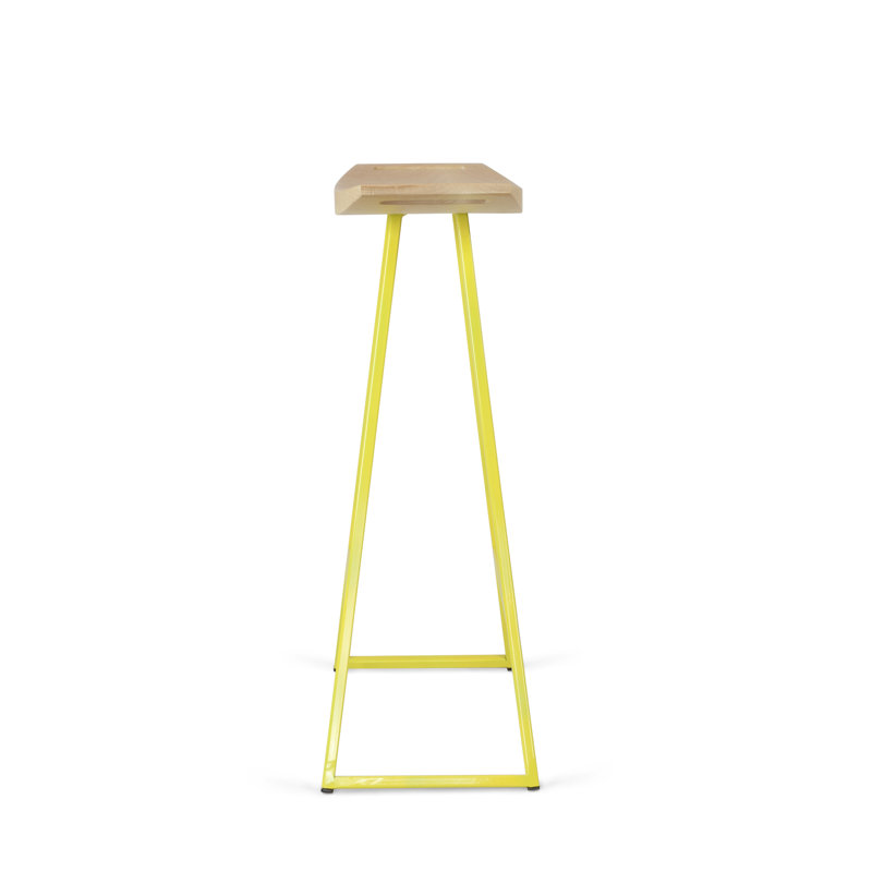 Robert Counter Stool with Metal Frame, Maple, Yellow