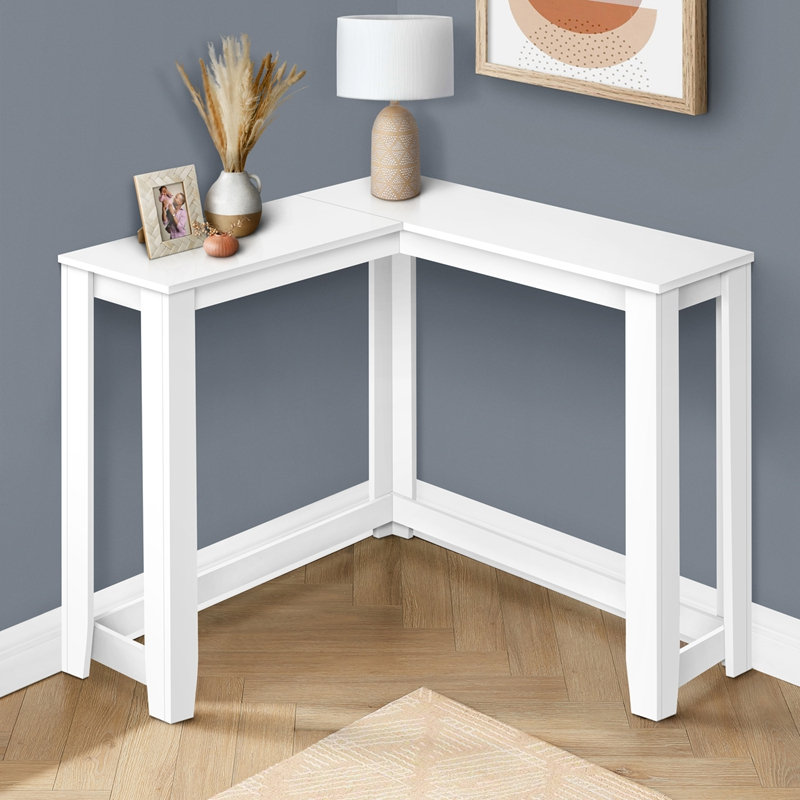 Table d'appoint, console, vestibule, étroit, d'angle, stratifié blanc, contemporain, moderne, Blanc