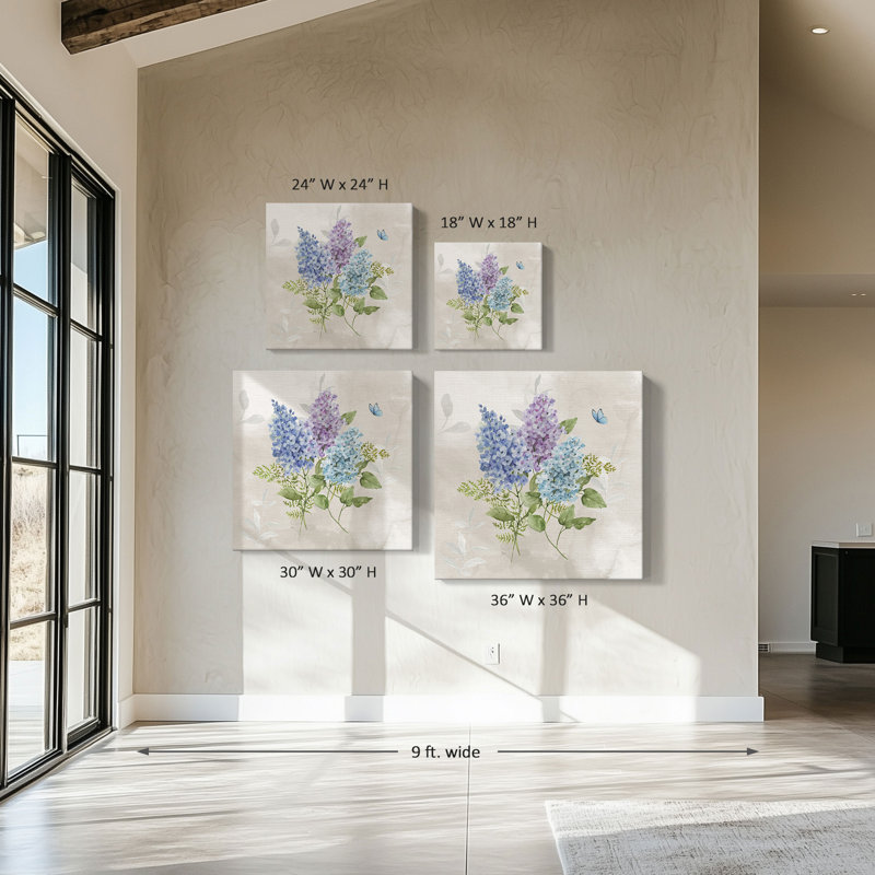 "Lilac Cluster I" par Nan, reproduction sur toile, H 28 po x l 28 po x P 1,5 po