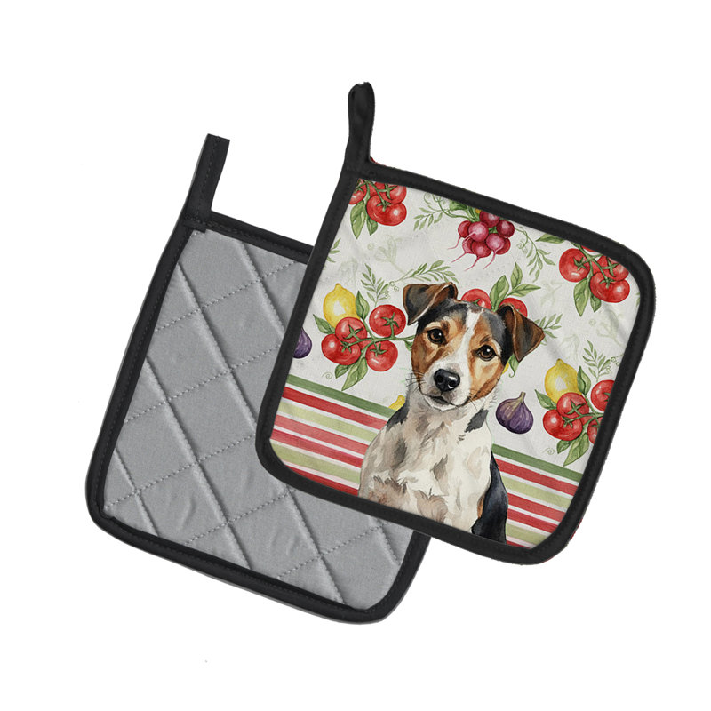 Paire de supports à casseroles tricolores Russell Terrier