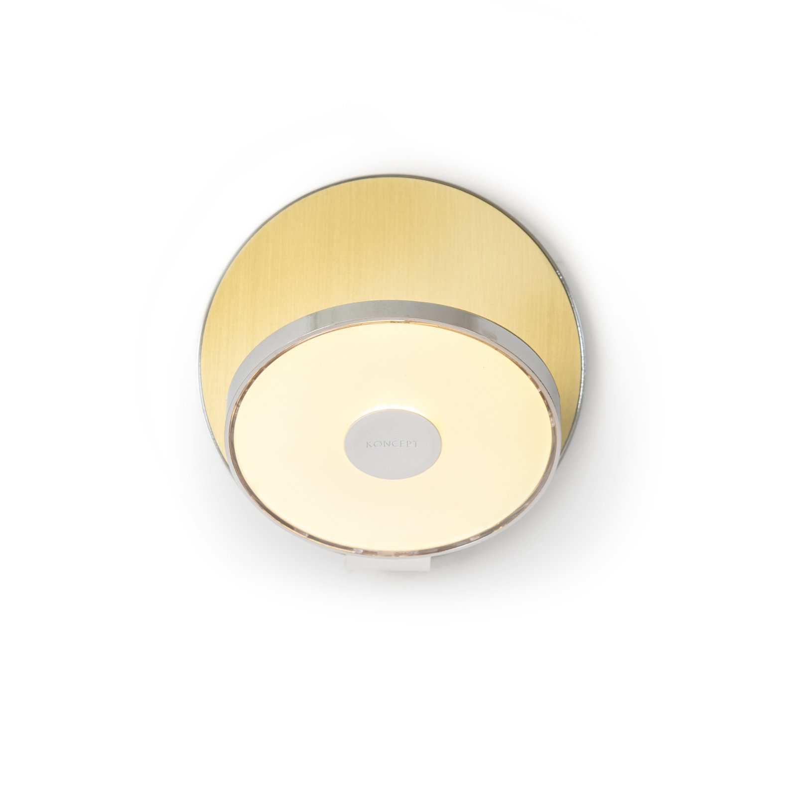 Gravy Single Light Dimmable LED Flush Mounted Sconce, Brushed Brass/Chrome