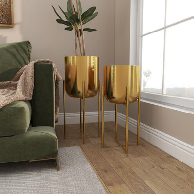 Jardinière d'intérieur et d'extérieur en dôme en métal 2 pièces CosmoLiving par Cosmopolitan