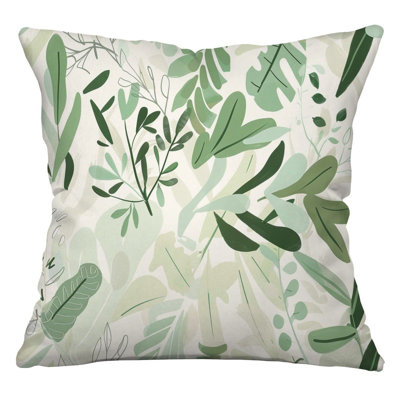 Leaves Nature Motif Reversible Throw Pillow