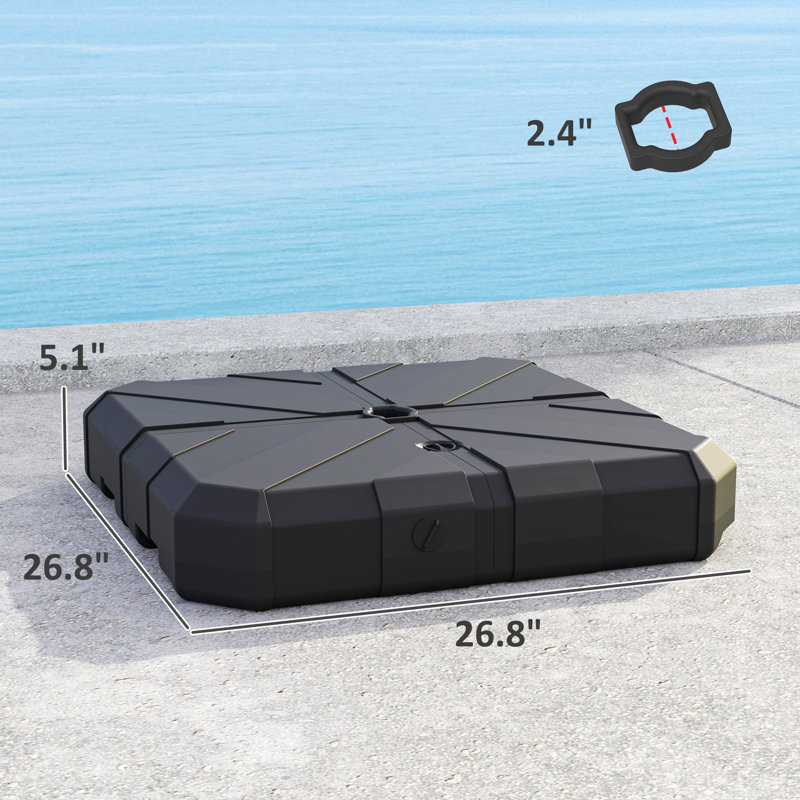 Base de support pour parasol d'extérieur robuste, Noir