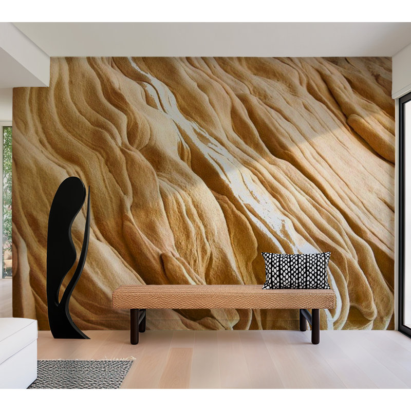 Panneau mural Janah Wavy Sandstone Forms, L 90 po x l 118 po