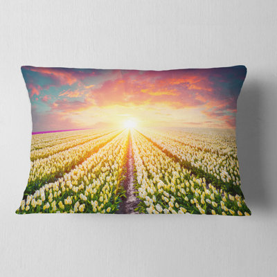 Coussin Blooming White Tulips