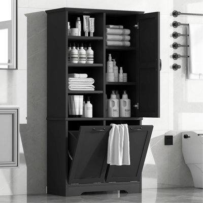Versatile Bathroom Storage Cabinet With Doors, Drawers, And Adjustable Shelves, Offering Ample Space And Stylish Design.