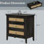 Table de chevet 3 tiroirs Coffee Boho
