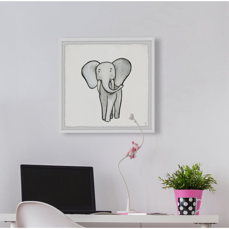 «B éléphant ambulant», reproduction encadrée, H 12 po x l 12 po x P 1,5 po