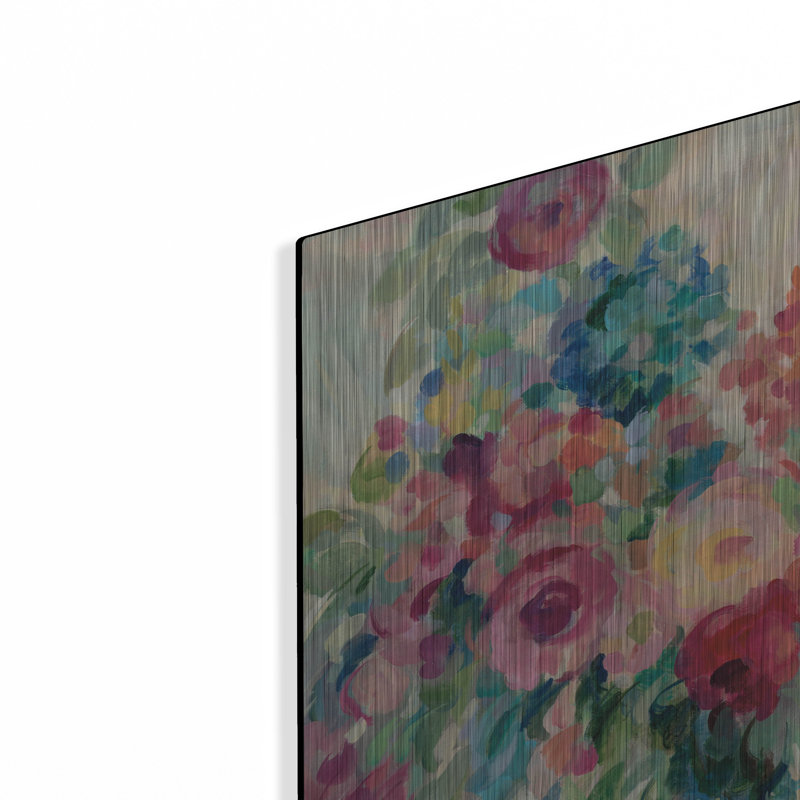 «Flower Market» par Silvia Vassileva, art mural en métal de luxe, 16 po x 12 po
