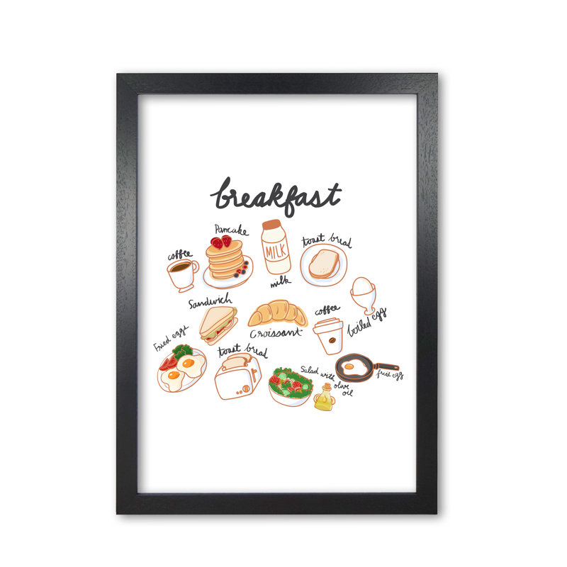 Breakfast Collection Portrait - Print, Black Grain Frame, 30 cm H x 21 cm W x 5 cm D