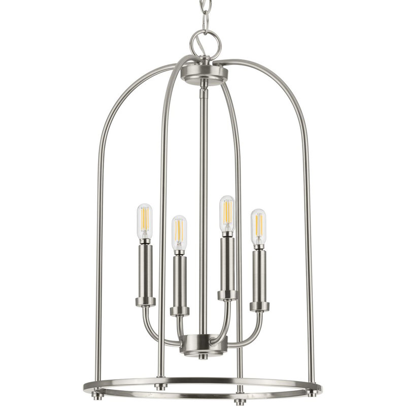 4 - Light Lantern Pendant, Brushed Nickel