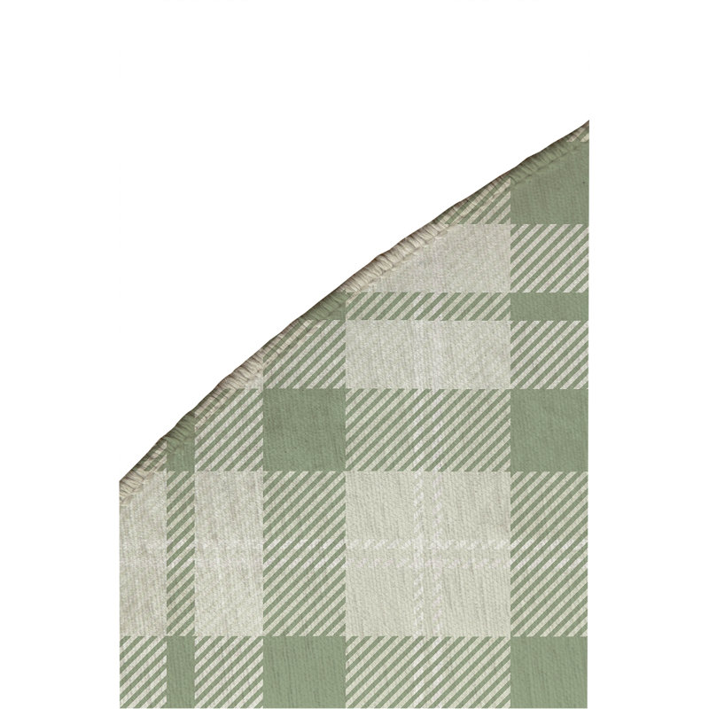 Tapis d'extérieur antidérapant Gen Plaid, Rond 5 pi