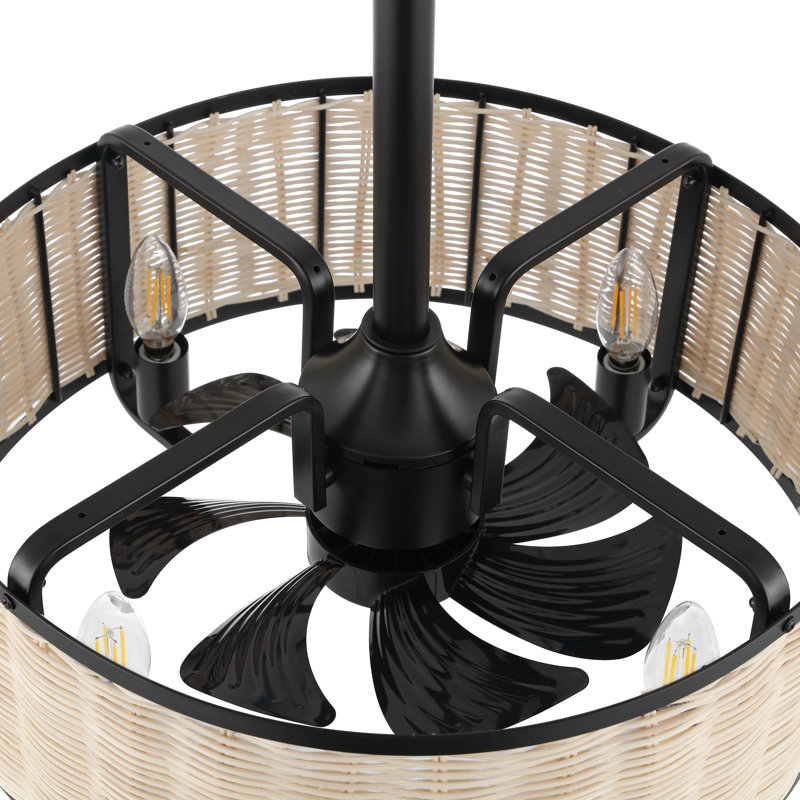 Ventilateur de plafond universel 4 lumières Maywood, Noir