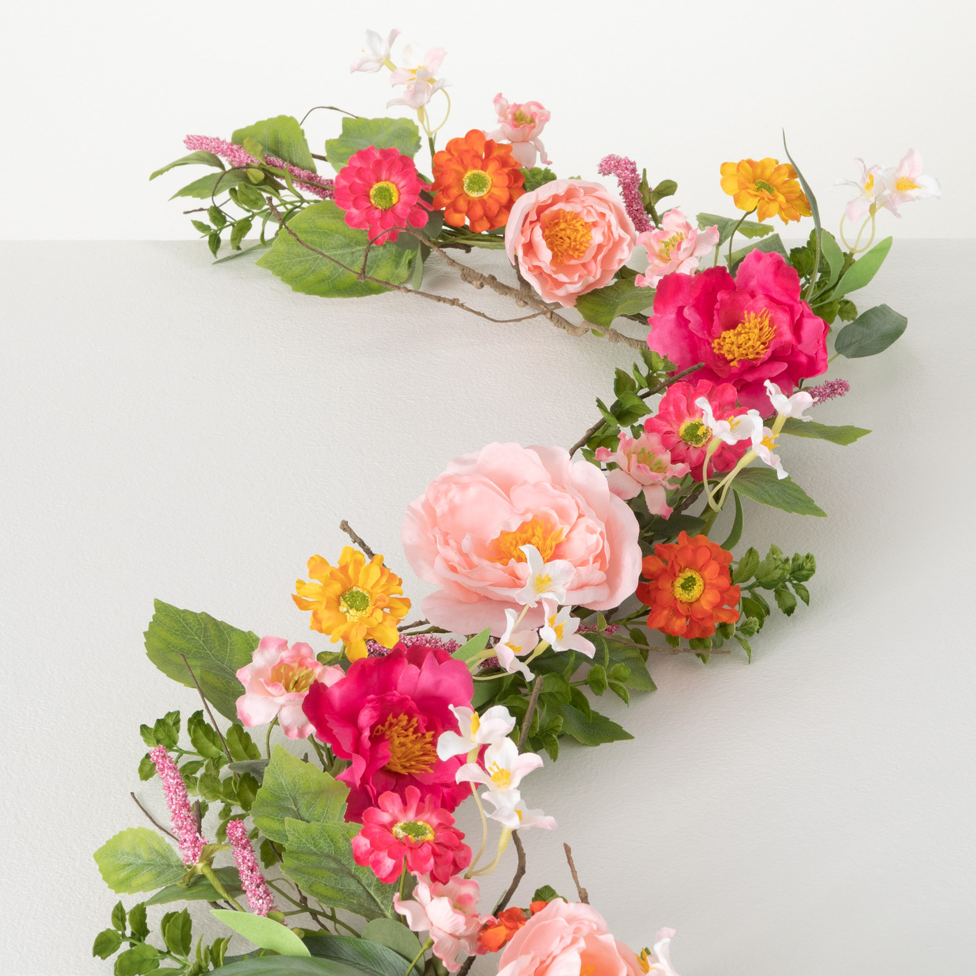 Vibrant Bloom 66.25'' in. Faux Mixed Assortment Garland