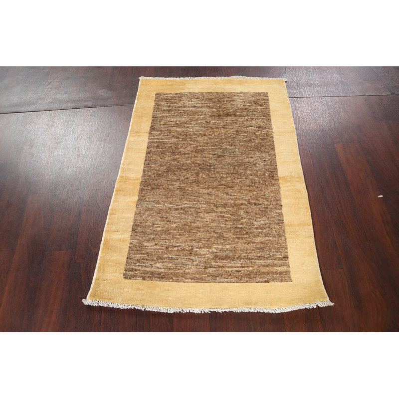 Tapis oriental en laine Gabbeh Kashkoli Rumbell noué à la main 3 x 4