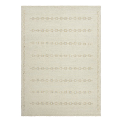 Rug & Kilim's Scandinavian-Inspired Rug, Subtle Geometric Stripes In Cream White