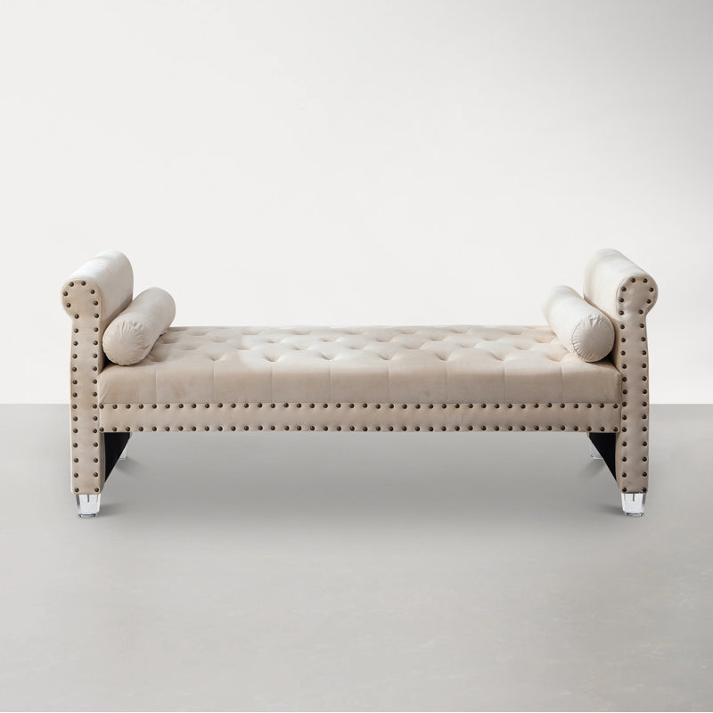Banc Stephenie, Velours beige