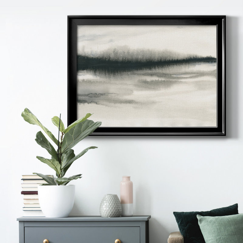 Toile encadrée de qualité supérieure Marshland Mist - prête à être accrochée, H 18,5 po x l 24,5 po x P 1 po, Noir