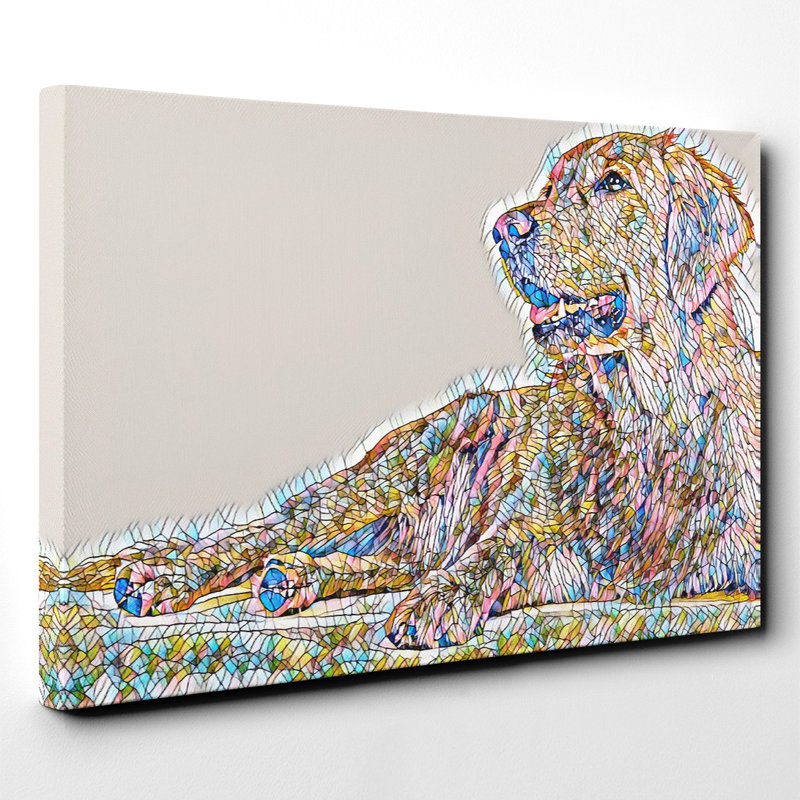 Golden Retriever Dog 2 - Wrapped Canvas, 50cm H x 76cm W