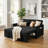 53" Wide Corduroy Convertible Sleeper Loveseat with USB Ports-1005748987