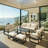All-Weather 7-Piece Aluminum Patio Furniture Set, 9-Seat Conversation Sofa With 10 Inches Extra Thick Beige Back Cushions, Glass Table And Ottoman-1615149488