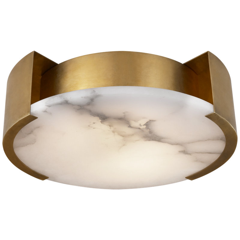 Kelly Wearstler Melange Small Flush Mount, 4.5" H x 13.625" W x 13.625" D, Antique Brass
