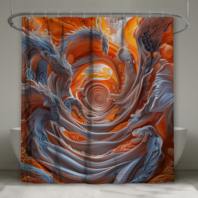 Rideaux de douche Abstract Dragon Swirls